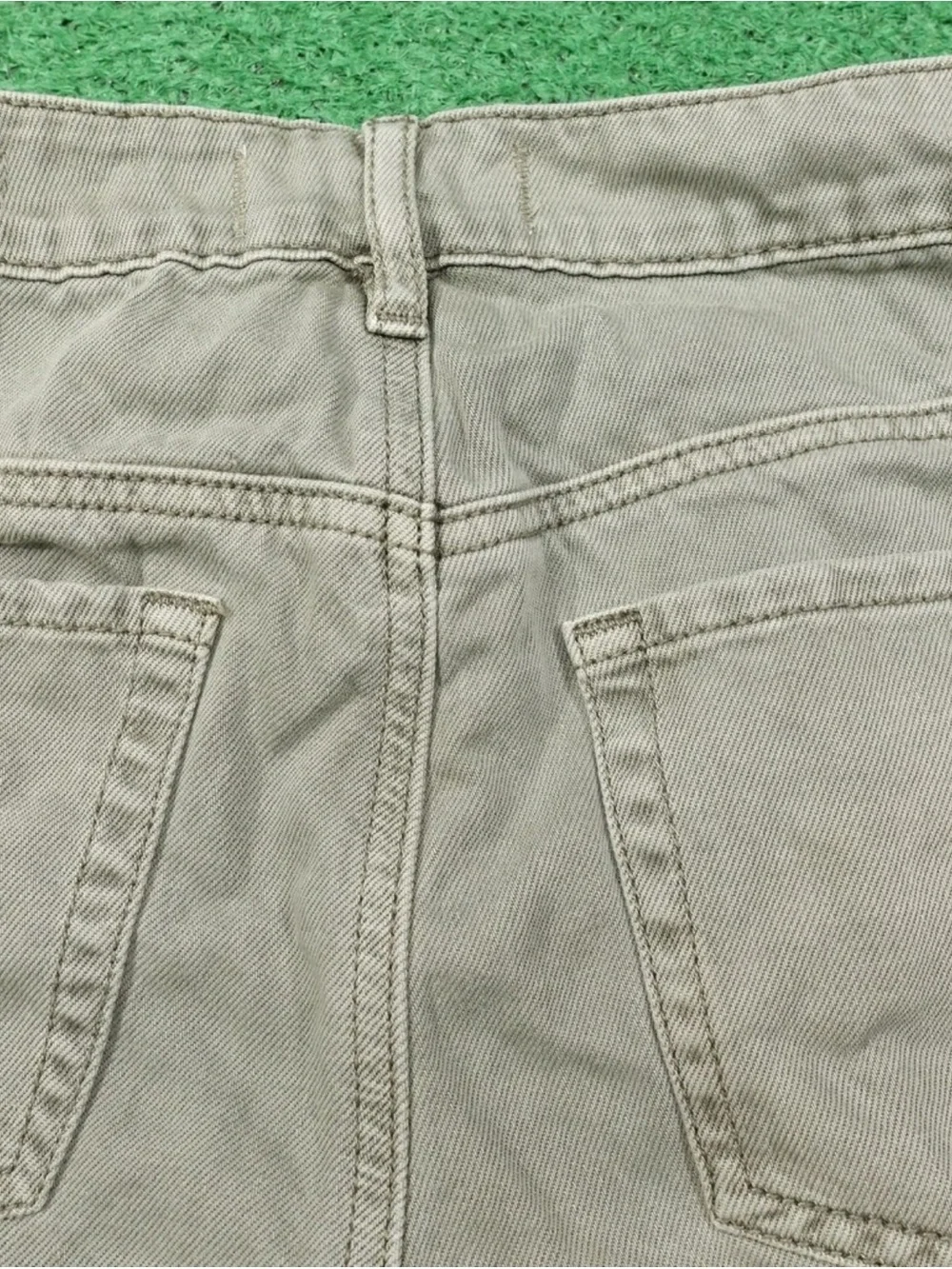PacSun Olive Green Distressed High-Rise Jean Shorts